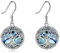 YFN Orecchini a forma di albero della vita, in argento Sterling, con guscio di abalone, orecchini pendenti a goccia, regalo per donne e ragazze, Argento sterling, Nessuna pietra preziosa