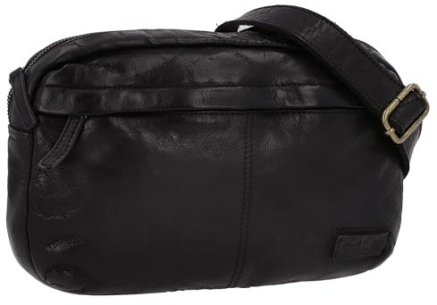 Gusti Umhängetasche Leder- Amara Damen Handtasche Ledertasche Vintage Schwarz Leder