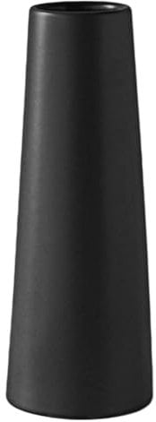 Hauteur 21.5 cm Vase Conique en Céramique Noir pour Pampas, Moderne Petit Vase Decoratif pour Centre de Table Deco - 21.5 cm, Noir
