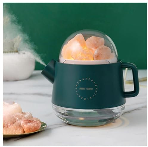 Forma de Tetera Humidificador Pequeño, 360ml Humificador, Luces de 7 Colores Humidificador Aceites Esenciales para Dormitorio Oficina y Coche,Green