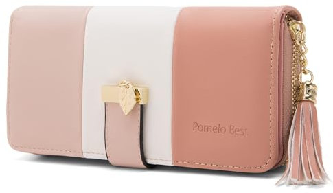 Pomelo Best Portefeuille pour Femme avec Blocage RFID - Grande capacité - avec Plusieurs emplacements pour Cartes - Fermeture éclair - Abricot Vieux