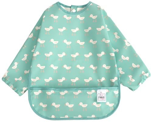 Fables & Stars Waterproof Baby Weaning Bib with Sleeves, 6-24 Months, Easy-Clean Coverall Bibs for Feeding, Machine Washable, Breathable Fabric