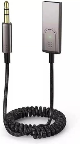 Bluetooth 5.1 Aux Adapter for Car - Wireless 3.5mm Audio Receiver, Hi-Fi Stereo, Hands-Free Calling, Auto On, Plug & Play, for Car Stereo, Speaker, Amp, Portable, Easy Setup