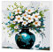 AIRDEA Blumenvase Malen nach Zahlen Erwachsene, DIY Handgemalt Ölgemälde Kit, Paint by Numbers mit 3-Pinseln und Acrylfarbe 20x20 cm (Gerahmt)