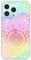 Berkin Arts Compatible with iphone 14 Pro Case Clear Cover Ribbon Laser Sheet Design Modernism Bright Rainbow Gradient Design Transparent Mandala Flower(With Electroplating Sheet)