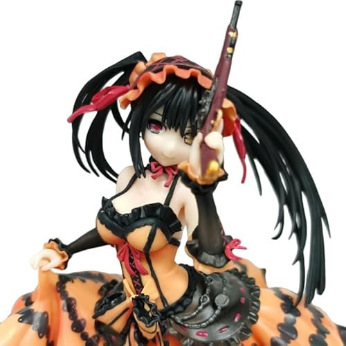 REOZIGN Tokisaki Kurumi mit Figuren auf Uhr, Datum A Live Figur 22 cm PVC Anime Collection Figur zum Sammeln Dekoration Handwerk Geschenk