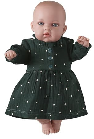VERTBAUDET Kleid aus Baumwollgaze für Puppen, Grün, 36 cm