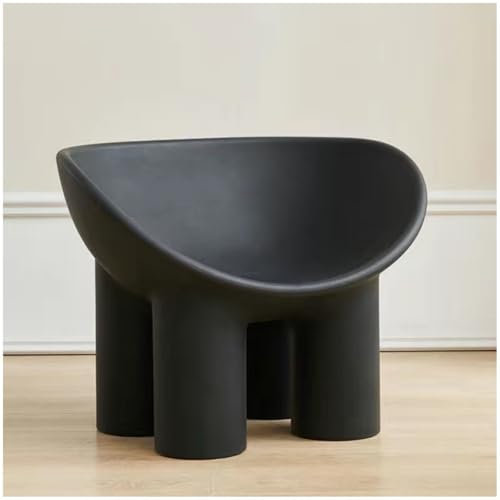 Moderner Elefanten-Bein-Stuhl mit Plüschkissen, bequemer Sessel für Wohnzimmer, Schlafzimmer, Balkon oder Büro, geeignet für Erwachsene und Kinder, Schwarz, 51,1 cm