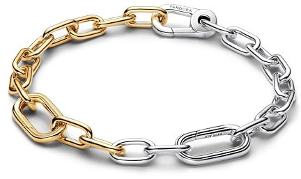 PANDORA ME 563689C00-5 - Pulsera de plata de ley con chapado en oro de 14 quilates y circonitas, compatible con ME, tamaño: 23 cm, 23cm, Plata de ley, No es una piedra preciosa