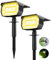 LOTMOS 2 Pezzi Faretti Energia Solare da Esterno, 72 LED Lampioni Solari da Giardino 3 Livelli di Luminosità, Lampioncini Solari da Impermeabili per Piscina, Vialetto, Patio, Alberi, Bianco Caldo