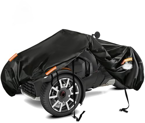 Can Am Ryker Abdeckung, 600D Heavy Duty Allwetter Universal Wasserdicht Ryker Fahrradabdeckung Kompatibel mit Can-Am Ryker 600/900/Sport/Rally CanAm-Ryker Zubehör - Schwarz