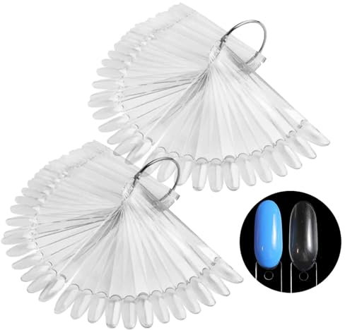 100 PCS Clear Nail Swatches - Round-Shaped Nail Display Tips for Nail Polish, Gel, and Nail Art Designs, Ideal for Salon and DIY Use