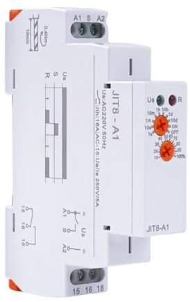 Relé Temporizador de función única Buyweek JIT8-A1, Tipo riel DIN, CA 220 V, Mini relé Temporizador de retardo de Encendido