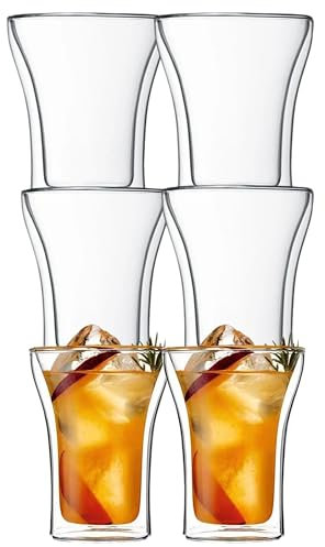 6 Pack | Verres à Expresso 100ml | Tasses à Expresso à Double Paroi | Thermo-Isolées | Parfait pour Café, Latte, Cappuccino, Americano, Thé et Desserts