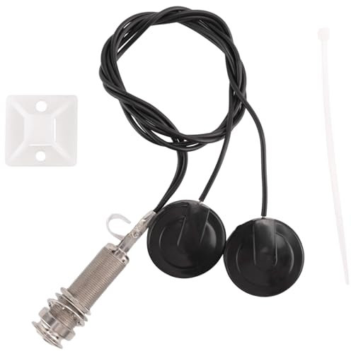 Cpolebev 21 Draht Länge 1/4 Ausgang Buchse 2 In 1 Piezo Pickup Disc Für Gitarre Violine Ukulele Mandoline Banjo Cello (Mit Abdeckung)