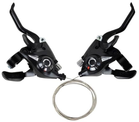 Schalthebel Fahrrad,Fahrradschaltbremshebel, 3 X 7/3 X 8 Scheibenbremshebel Mit Schaltkabel Links Rechts Bremshebel-Schalthebel-Kits Für Rennräder, Mountainbikes