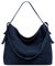 Caspar große Vintage Leder Schultertasche lässige Damen Handtasche aus Wildleder mit Reißverschluss - PREMIUM LINE - Modell No.816 - Made in Italy, Farbe:dunkelblau