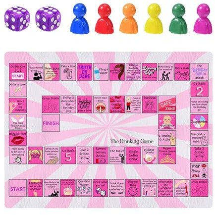 Trinkspiel Brettspiele,Lustige Familienspiele Trinkspiele Für Erwachsene - Wasserdichtes Trinkspiel Zum Mitnehmen Für Zuhause, Geburtstag & Mädelsabend