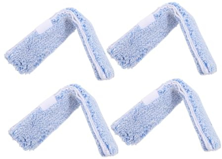 QUMIIRITY 4 Stück Fensterwischer Mikrofaser Ersatzpads Wiederverwendbare Fensterputzer Bezüge Für Standard-Wasserapplikatoren Für Badezimmerspiegel Glastische Und Haushaltsfenster