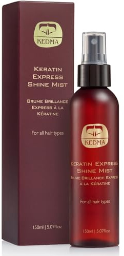 KEDMA - Express Glanz-Keratin-Spray - Für schwer zu stylendes Haar - 150ml | Keratin- und Arganöl-Spray macht das Haar geschmeidiger, leichter kämmbar und verleiht leichten Glanz.