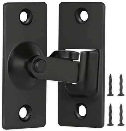REMMUSSS Door Lock Bolts, Black Door Latch Buckle with Screws, SUS304 Stainless Steel Brushed Finished, Internal Door Lock for Barn, Garden, Bathroom, Garage, SlidingDoor, Matt Black