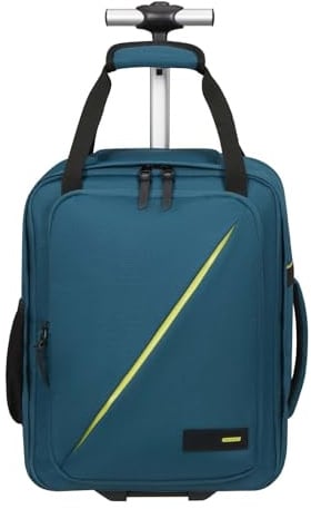 American Tourister Take2Cabin - Borsa da cabina Ryanair/Wizz Air/Vueling 40 x 30 x 20 cm, 24,5 L, 1,50 kg, Zaino con ruote, Bagaglio a mano, Zaino aereo MS Underseat, Blu (Harbor Blue)