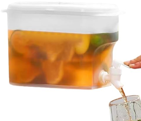 Dispenser di acqua per frigorifero, bollitore freddo con rubinetto, 2,8 l, grande caraffa con rubinetto per bevande analcoliche, tè alla frutta, tè al limone