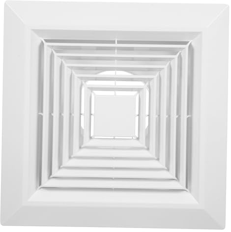Yardenfun Quadratischer Badlüfter-abdeckung mit Clip Kunststoff-luftauslassgitter Integrierter Decken-diffusor Platzsparend Feuchtigkeitsresistent für Badezimmer Küche Büro