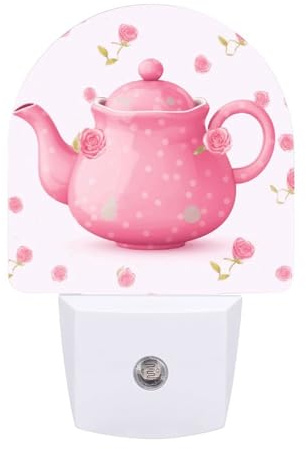 Small Nightlight Teapot Night Light Plug in Wall with Dusk to Dawn Photocell Sensor Warm White Night Light for Bedroom Living Room Hallway Stairs Portable Lamp