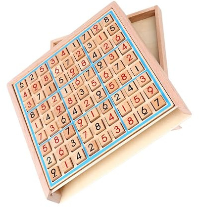 Sudoku Spielzeug für Kinder 9 Felder Einschulung Feier | Kompaktes Lernspielzeug, mit Schiebefach für Spielsteine, Leicht zu Tragen und Verstauen, für Frühe Bildung
