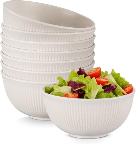 Wiederverwendbar Bowl Müslischalen 8er Set, 655 ml Dessertschalen Suppenschalen, Müsli Schüssel für Suppe Müsli Ramen Nudeln, Ramen Schüssel Set für Grillpartys - Mikrowelle & Geschirrspüler Safe