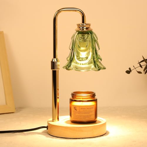 Paryou Candle Warmer Lamp with Timer Electric Adjustable Height Candle Warmer Dimmable Wax Warmer Lamp Jar Candles with 2 Bulbs for Home Decor & Office