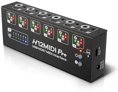 CME H12MIDI Pro – Premium USB-Host-MIDI-Schnittstelle mit Router, Filter & Mapper – TRS A/B + USB-C – 480 MIDI-Kanäle – 9V/5V Dual-Power – Perfekt für komplexe Setups & Pedalboards | Router, Filter, Mapper, TRS A/B + USB-C, 480 Kanäle, 9V/5V Dual Power, für komplexe Rigs und Pedalboards