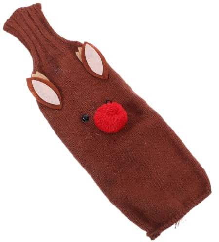 JOINPAYA Knitted Brown Wine Bottle Sleeve for Christmas Wine Bottles, Hand-Knitted Polyacrylic Fiber Cover with Festive Decoration and Warmth, for Restaurant Holiday Parties and Xmas