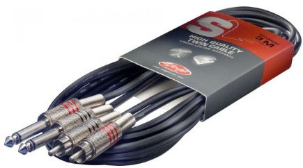 Stagg STC3PCM Câble Twin Jack-RCA Phono 3 m Noir