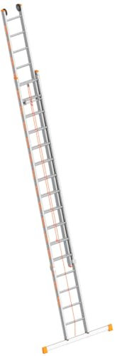 Layher 1037016 Seilzugleiter Topic, Aluminiumleiter 2x16 Sprossen, zweiteilig, ausziehbar, Länge 8.20 m