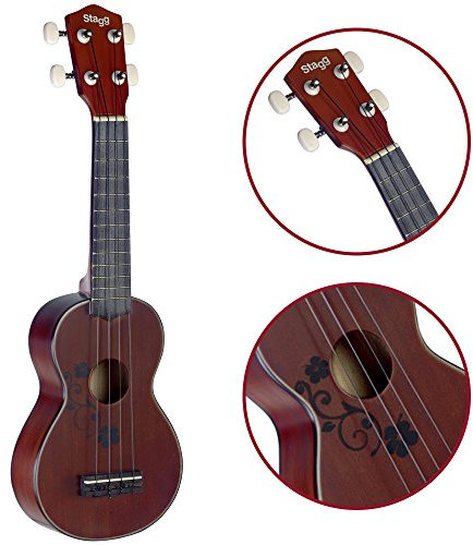 Stagg US20 FLOWER Soprano Ukulele - Flower Motif