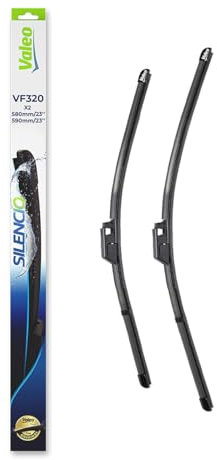 VALEO Silencio Wischer - VF320 - Leistungsstarke, hervorragende Sicht auf der Straße, einfache Montage - originale Flachblätter 580mm/590mm - Vorne - Set mit 2 Wischerblättern - 574320