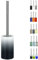 Spirella Brosse WC Porte-Balai Toilette Pot à Balai „Tube“ Ensemble WC à Poser en Céramique et Acier Inoxydable Gris/Blanc