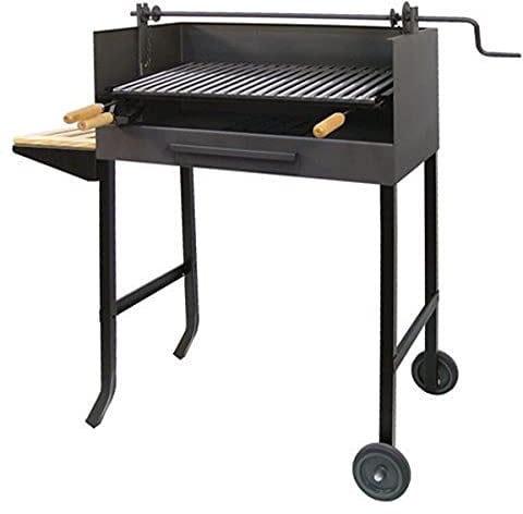 Imex El Zorro 71525 - Barbacoa con ruedas, elevador y parrilla inox, 72 x 40 x 100 cm, color negro