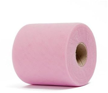 Generico Rotolo Tulle H 12,5 CM X 100 MT, Rosa, Bobina