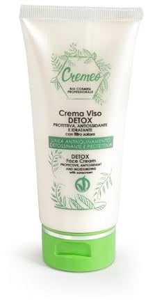 Cremeò - Crema Viso Detox Antipollution – Con Filtro Solare - Depura la Cute – Super idradante– 75 ml – Made in Italy