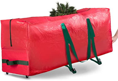 Rolling Christmas Tree Storage Bag with Wheels 7.5 FT - Easy Carry & transport Xmas Tree Bag with Durable Wheels & Handles - 100% Waterproof Xmas Tree Storage Box Protects from Dust Moisture & Insect