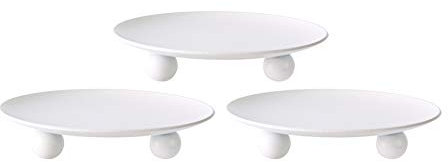 Scwhousi White Iron Plate Candle Holder,Decorative Iron Pillar Candle Holder, Set of 3,Candle Stand for Wax Candles