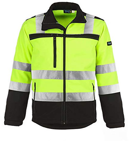 TMG® Warnschutzjacke für Herren | strapazierfähig | gefütterte Arbeitsjacke Klasse 2 | Gelb 2XL