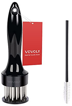 Vovoly Meat Tenderizer Tool, Premium Meat Tenderizer, Stainless Steel 24 Sturdy & Sharp Needle, Easier-Use for Kitchen Cooking Tenderizing Steak Beef Poultry BBQ & Marinade than Meat Hammer Mallet