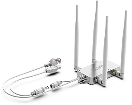 VONETS VBG1200 Mini Ponte Wireless Industriale Doppia Banda WIFI/Ripetitore/Router con 2,4 GHz/5 GHz e 4 antenne esterne, ideale per impianti industriali, SPS, robot