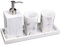4 Pieces Bathroom Accessories Set, Resin Creative Gift Set Luxury Bath Accessory with Toothbrush Cup/Soap Dispenser/Tray, for Home, Apartment, Dormitory