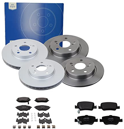 ATE Bremsen-Set 2 Bremsscheiben + Bremsbeläge Einbau Vorne Hinten Bremsscheiben-Set Scheibenbremsen passend für Toyota Auris Corolla