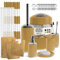 Clara Clark Ensemble d'accessoires de Salle de Bain dorés avec Rideau de Douche et Tapis, 23 pièces, Rideau de Douche avec Doublure, Distributeur de Savon, Porte-Savon, Porte-Brosse WC et Poubelle